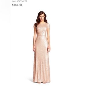 Adrianna Papell Champagne Sequin Dress, size 6